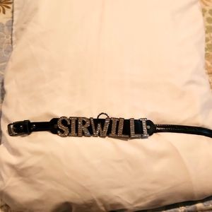 Unique dog collar Hundeschmuck, leather with jeweled letters